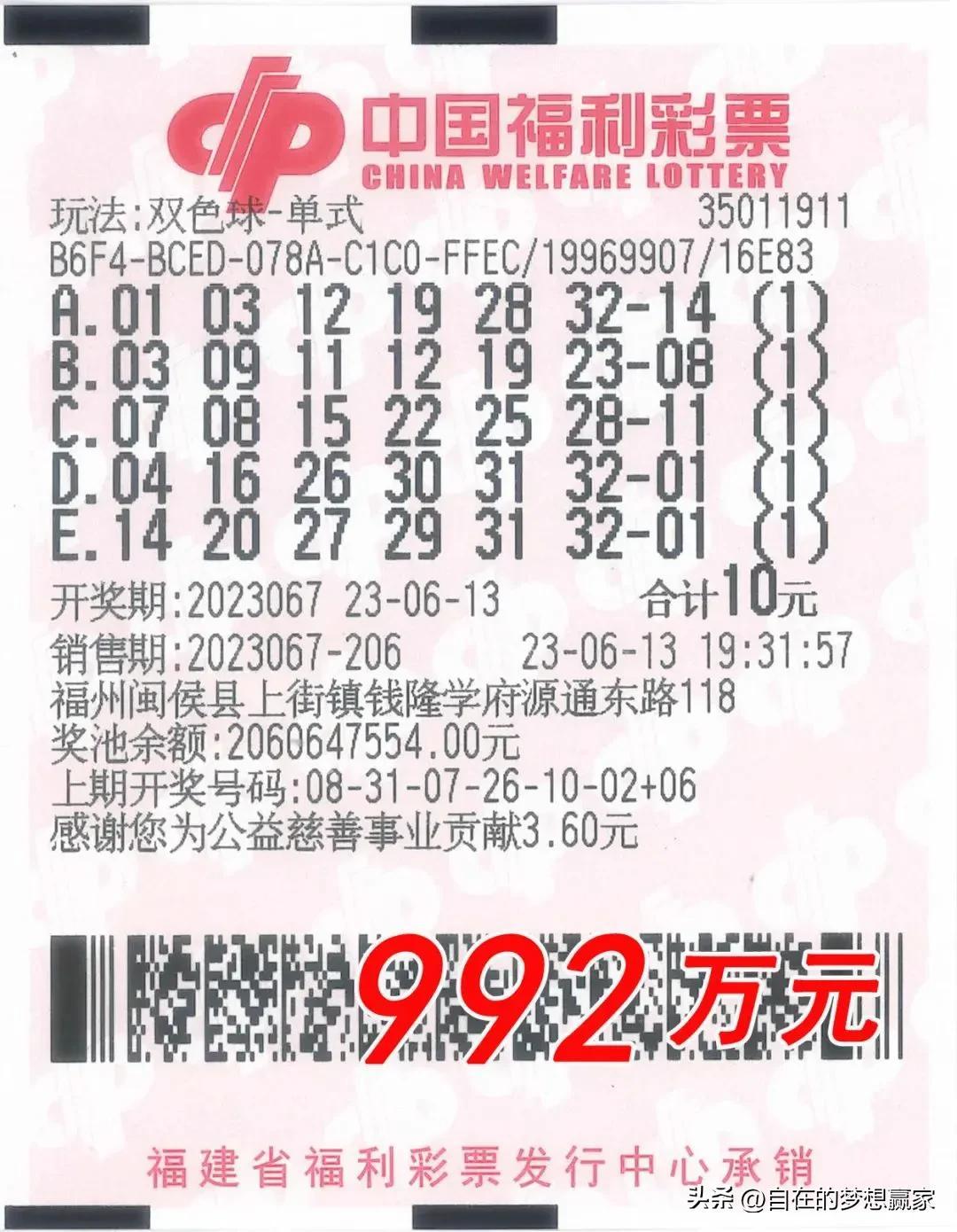 双色球历史中奖彩票图片最新