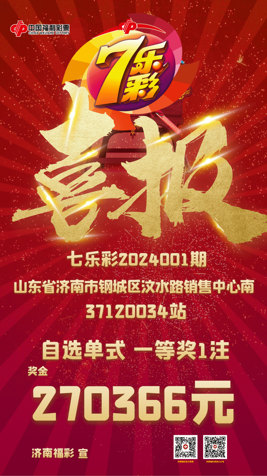 齐鲁风采七乐彩一单式开奖
