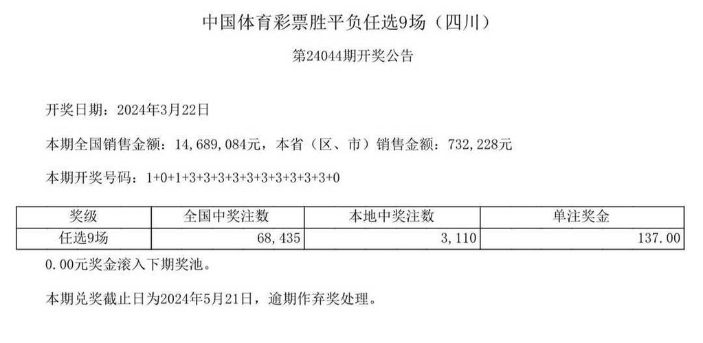足彩开奖奖金怎么算