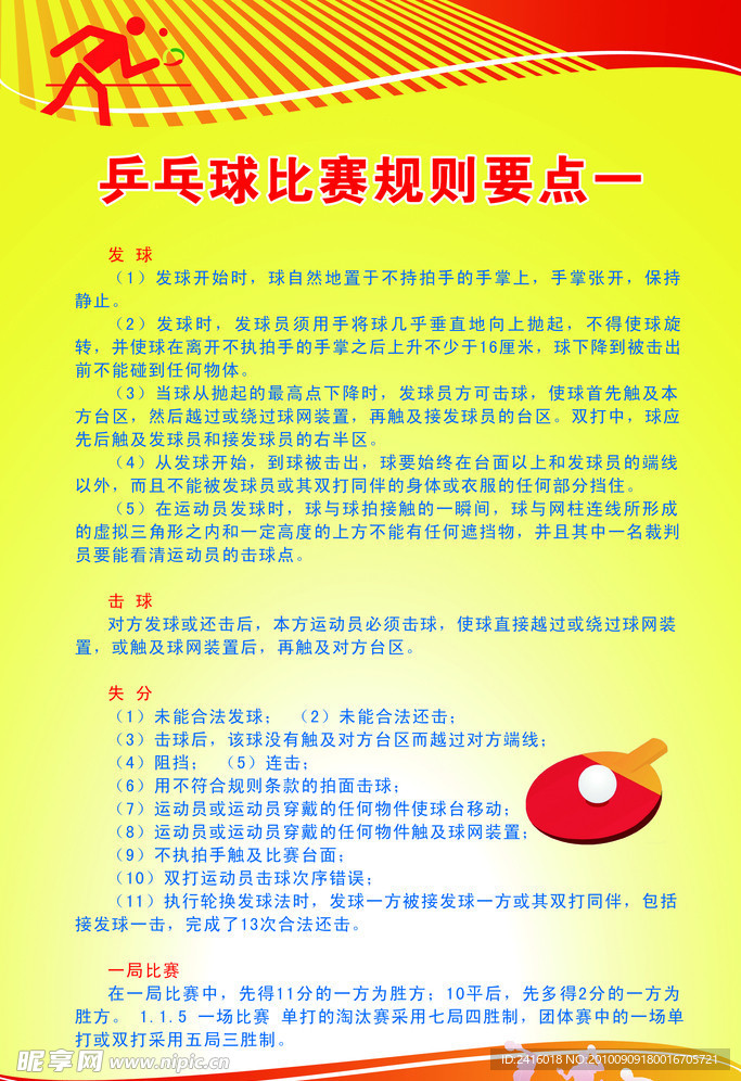 乒乓球比赛规则常识